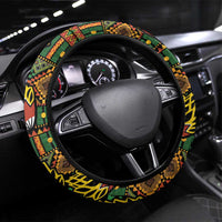 African Tribal Geometric Mixed Kanga Pattern Steering Wheel Cover - Wonder Print Shop