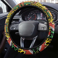 African Tribal Geometric Mixed Kanga Pattern Steering Wheel Cover - Wonder Print Shop