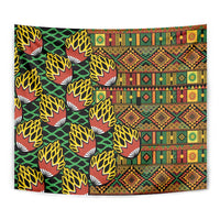 African Tribal Geometric Mixed Kanga Pattern Tapestry - Wonder Print Shop