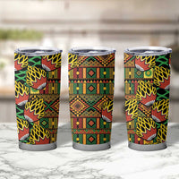 African Tribal Geometric Mixed Kanga Pattern Tumbler Cup - Wonder Print Shop