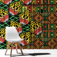 African Tribal Geometric Mixed Kanga Pattern Window Curtain - Wonder Print Shop