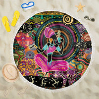African Women Ethnic Motifs Beach Blanket LT9 - Wonder Print Shop