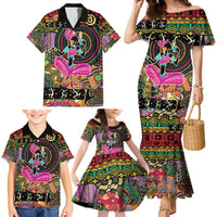 African Women Ethnic Motifs Family Matching Mermaid Dress and Hawaiian Shirt LT9 - Wonder Print Shop