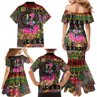 African Women Ethnic Motifs Family Matching Mermaid Dress and Hawaiian Shirt LT9 - Wonder Print Shop