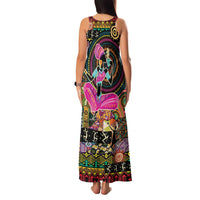 African Women Ethnic Motifs Family Matching Tank Maxi Dress and Hawaiian Shirt - Wonder Print Shop
