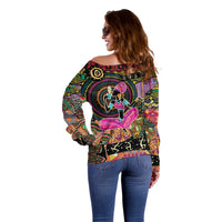 African Women Ethnic Motifs Off Shoulder Sweater - Wonder Print Shop