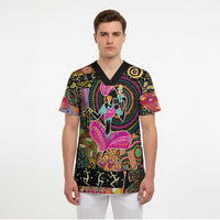 African Women Ethnic Motifs Scrub Top