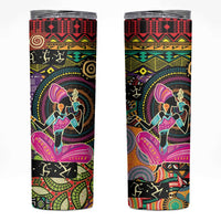 African Women Ethnic Motifs Skinny Tumbler - Wonder Print Shop