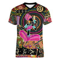 African Women Ethnic Motifs Women V-Neck T-Shirt - Wonder Print Shop