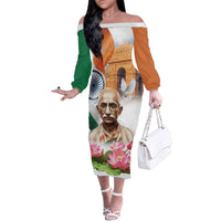 India Gandhi Martyr's Day Family Matching Off The Shoulder Long Sleeve Dress and Hawaiian Shirt Shaheed Diwas Ashoka Chakra