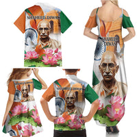 India Gandhi Martyr's Day Family Matching Summer Maxi Dress and Hawaiian Shirt Shaheed Diwas Ashoka Chakra - Wonder Print Shop