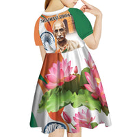 India Gandhi Martyr's Day Kid Short Sleeve Dress Shaheed Diwas Ashoka Chakra - Wonder Print Shop