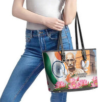 India Gandhi Martyr's Day Leather Tote Bag Shaheed Diwas Ashoka Chakra