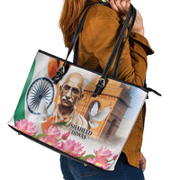 India Gandhi Martyr's Day Leather Tote Bag Shaheed Diwas Ashoka Chakra