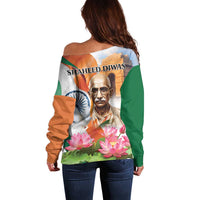 India Gandhi Martyr's Day Off Shoulder Sweater Shaheed Diwas Ashoka Chakra - Wonder Print Shop