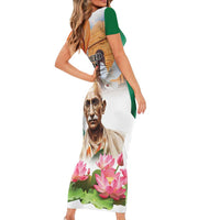 India Gandhi Martyr's Day Short Sleeve Bodycon Dress Shaheed Diwas Ashoka Chakra - Wonder Print Shop