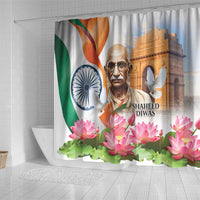 India Gandhi Martyr's Day Shower Curtain Shaheed Diwas Ashoka Chakra - Wonder Print Shop