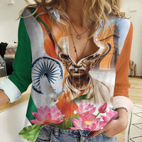 India Gandhi Martyr's Day Women Casual Shirt Shaheed Diwas Ashoka Chakra - Wonder Print Shop