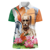 India Gandhi Martyr's Day Women Polo Shirt Shaheed Diwas Ashoka Chakra - Wonder Print Shop