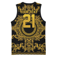 World Football 2026 Italy Custom Basketball Jersey Black Gold Baroque Medusa Edition - Wonder Print Shop
