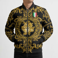 World Football 2026 Italy Custom Bomber Puffer Jacket Black Gold Baroque Medusa Edition - Wonder Print Shop