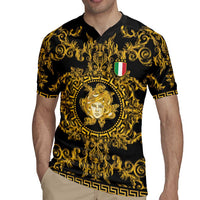World Football 2026 Italy Custom Rugby Jersey Black Gold Baroque Medusa Edition - Wonder Print Shop