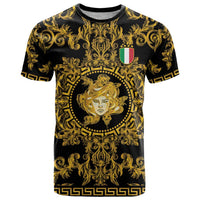 World Football 2026 Italy Custom T Shirt Black Gold Baroque Medusa Edition - Wonder Print Shop