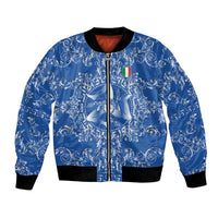 World Football 2026 Italy Custom Bomber Jacket Blue Baroque Trinacria Edition - Wonder Print Shop