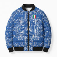 World Football 2026 Italy Custom Bomber Puffer Jacket Blue Baroque Trinacria Edition - Wonder Print Shop