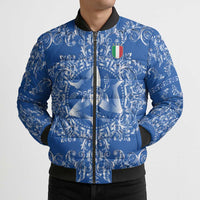 World Football 2026 Italy Custom Bomber Puffer Jacket Blue Baroque Trinacria Edition - Wonder Print Shop