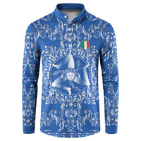 World Football 2026 Italy Custom Button Sweatshirt Blue Baroque Trinacria Edition - Wonder Print Shop