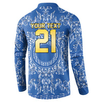 World Football 2026 Italy Custom Button Sweatshirt Blue Baroque Trinacria Edition - Wonder Print Shop