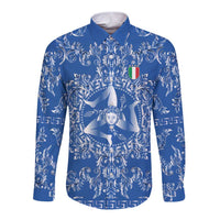 World Football 2026 Italy Custom Long Sleeve Button Shirt Blue Baroque Trinacria Edition - Wonder Print Shop