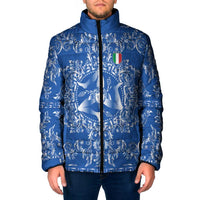World Football 2026 Italy Custom Padded Jacket Blue Baroque Trinacria Edition - Wonder Print Shop