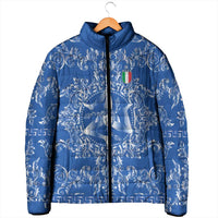 World Football 2026 Italy Custom Padded Jacket Blue Baroque Trinacria Edition - Wonder Print Shop