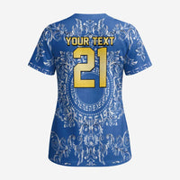 World Football 2026 Italy Custom Scrub Top Blue Baroque Trinacria Edition - Wonder Print Shop