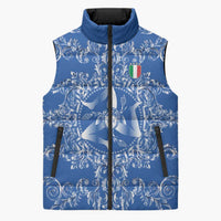 World Football 2026 Italy Custom Sleeveless Puffer Jacket Blue Baroque Trinacria Edition - Wonder Print Shop