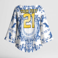 World Football 2026 Italy Custom Kimono Sleeve Blouse Blue White Baroque Trinacria Edition - Wonder Print Shop