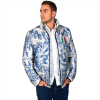 World Football 2026 Italy Custom Padded Jacket Blue White Baroque Trinacria Edition - Wonder Print Shop