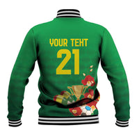 Brazil Canarinho Football Custom Baseball Jacket Bora Brasil! Go Brazil!