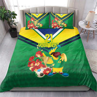 Brazil Canarinho Football Custom Bedding Set Bora Brasil! Go Brazil!