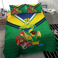 Brazil Canarinho Football Custom Bedding Set Bora Brasil! Go Brazil!