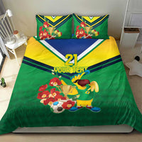 Brazil Canarinho Football Custom Bedding Set Bora Brasil! Go Brazil!