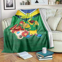 Brazil Canarinho Football Custom Blanket Bora Brasil! Go Brazil!