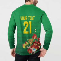 Brazil Canarinho Football Custom Button Sweatshirt Bora Brasil! Go Brazil!