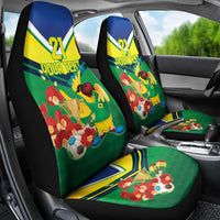 Brazil Canarinho Football Custom Car Seat Cover Bora Brasil! Go Brazil!