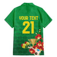Brazil Canarinho Football Custom Family Matching Mermaid Dress and Hawaiian Shirt Bora Brasil! Go Brazil!