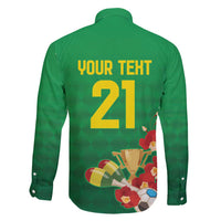 Brazil Canarinho Football Custom Family Matching Off Shoulder Short Dress and Hawaiian Shirt Bora Brasil! Go Brazil!