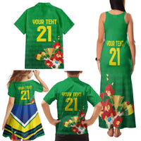 Brazil Canarinho Football Custom Family Matching Tank Maxi Dress and Hawaiian Shirt Bora Brasil! Go Brazil!