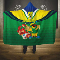 Brazil Canarinho Football Custom Hooded Blanket Bora Brasil! Go Brazil!